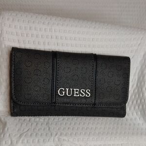 GUESS Black Embossed Vegan Leather Wallet NWOT